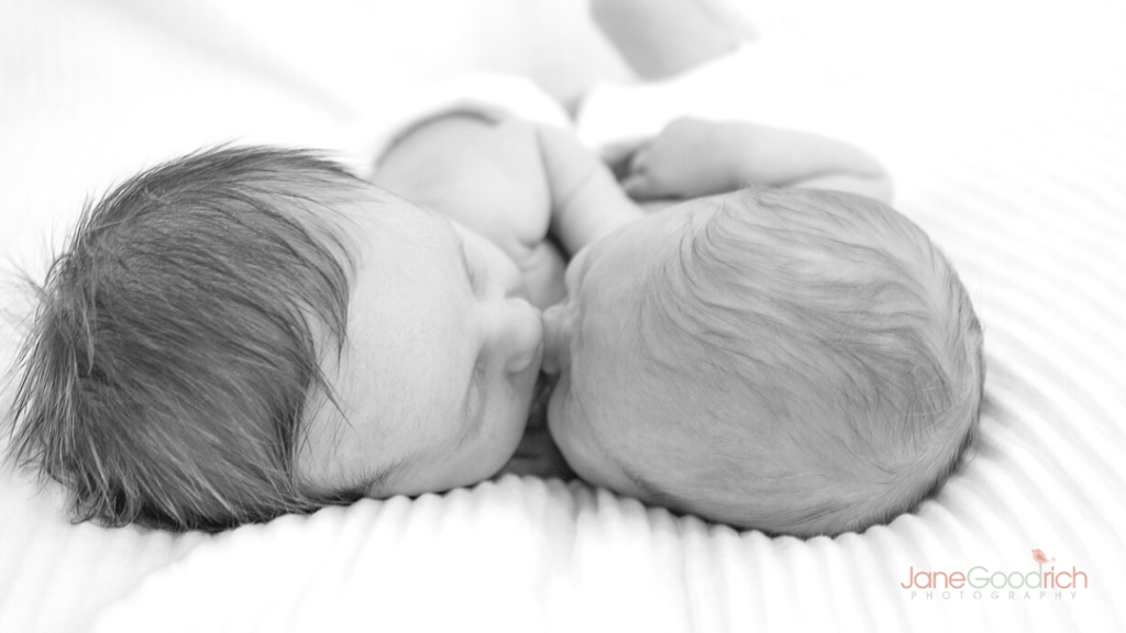 larchmont, NY black and white twin newborn in-studio newborn portrait