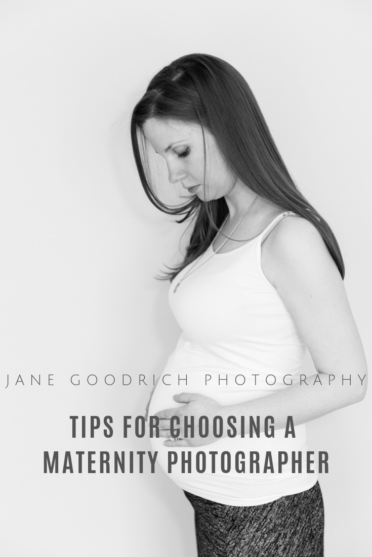 PInterest image for tips for choosing a maternity photographer