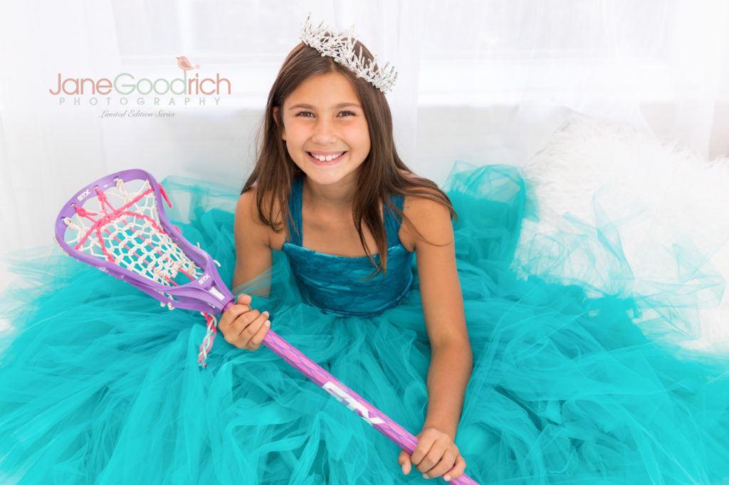 sporty princess lacrosse and couture dress